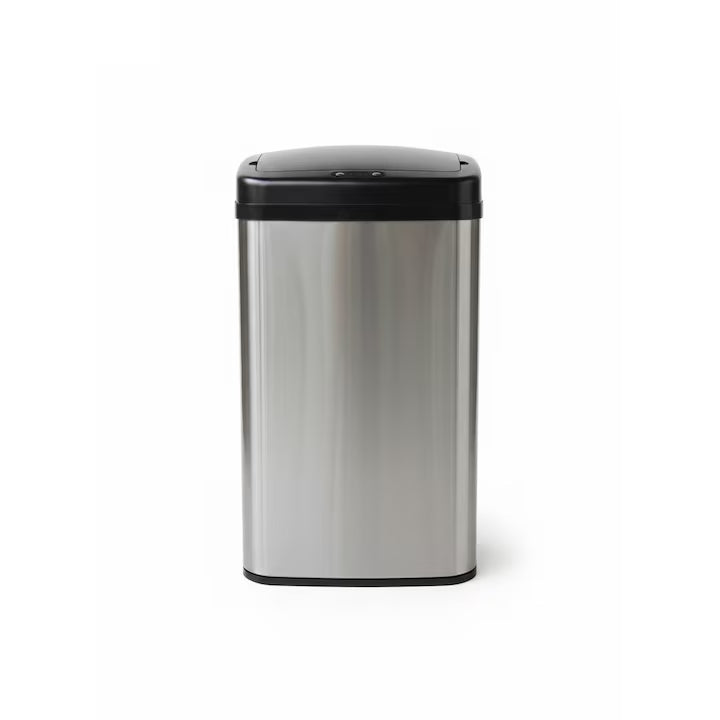 Cos de Gunoi cu Senzor TouchSense Pro, Otel Inoxidabil, 30 Litri, Deschidere Automata cu Senzor de Miscare sau Butoane Touch, Inel Fixare Sac, 33x25x58 cm, Negru/Inox